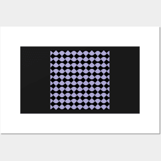 Purple and Black Funky Curved Check Posters and Art